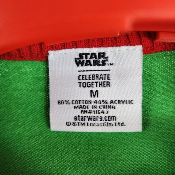 Star Wars Yoda Men's Christmas Sweater Cotton Acrylic Size Medium - Picture 3 of 3